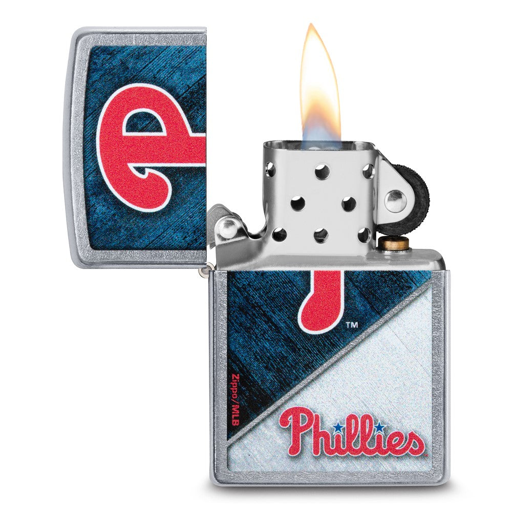 Zippo Street Chrome Philadelphia Phillies Color Image MLB Lighter