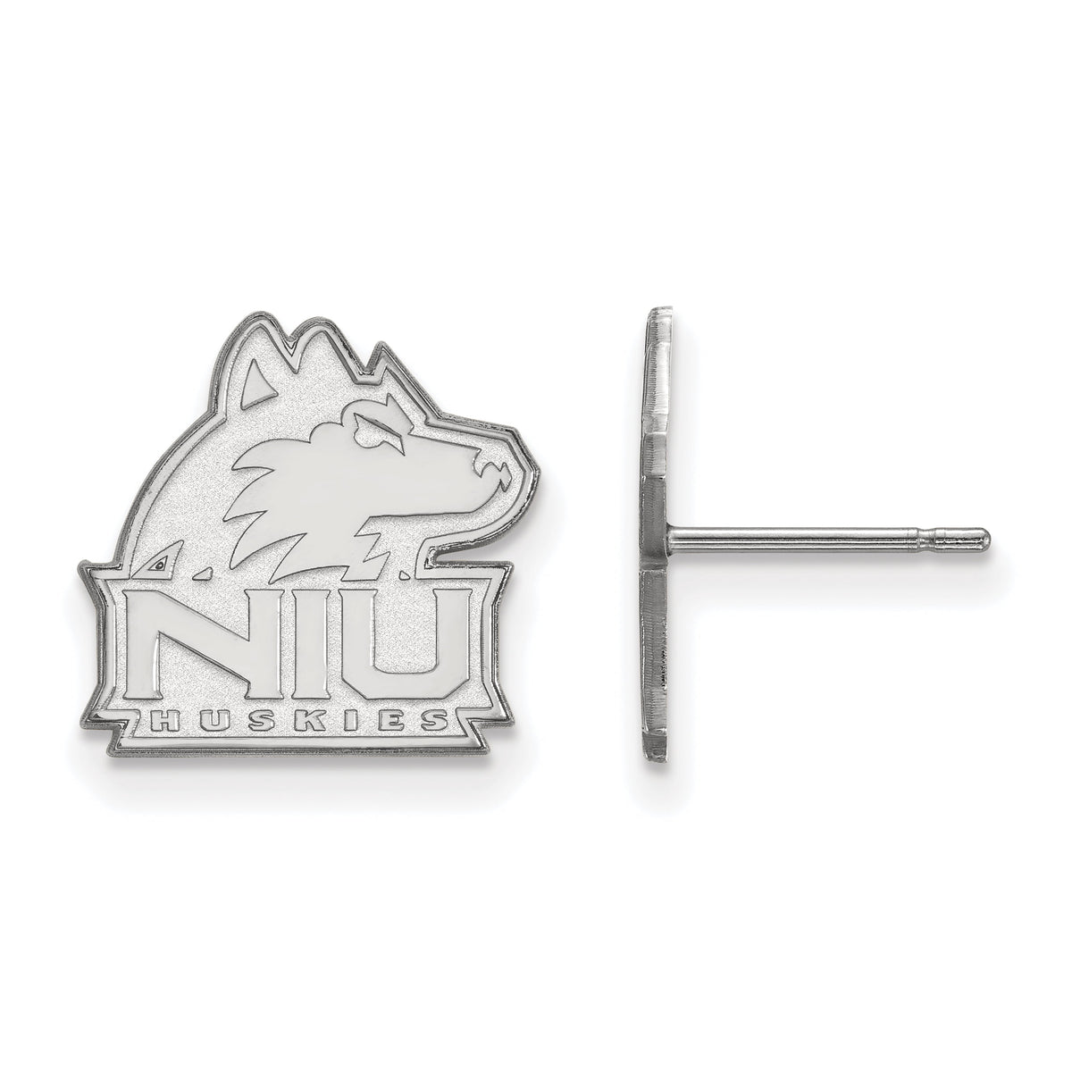 Sterling Silver LogoArt Northern Illinois University N-I-U Huskies Small Post Earrings Sterling Silver Earrings