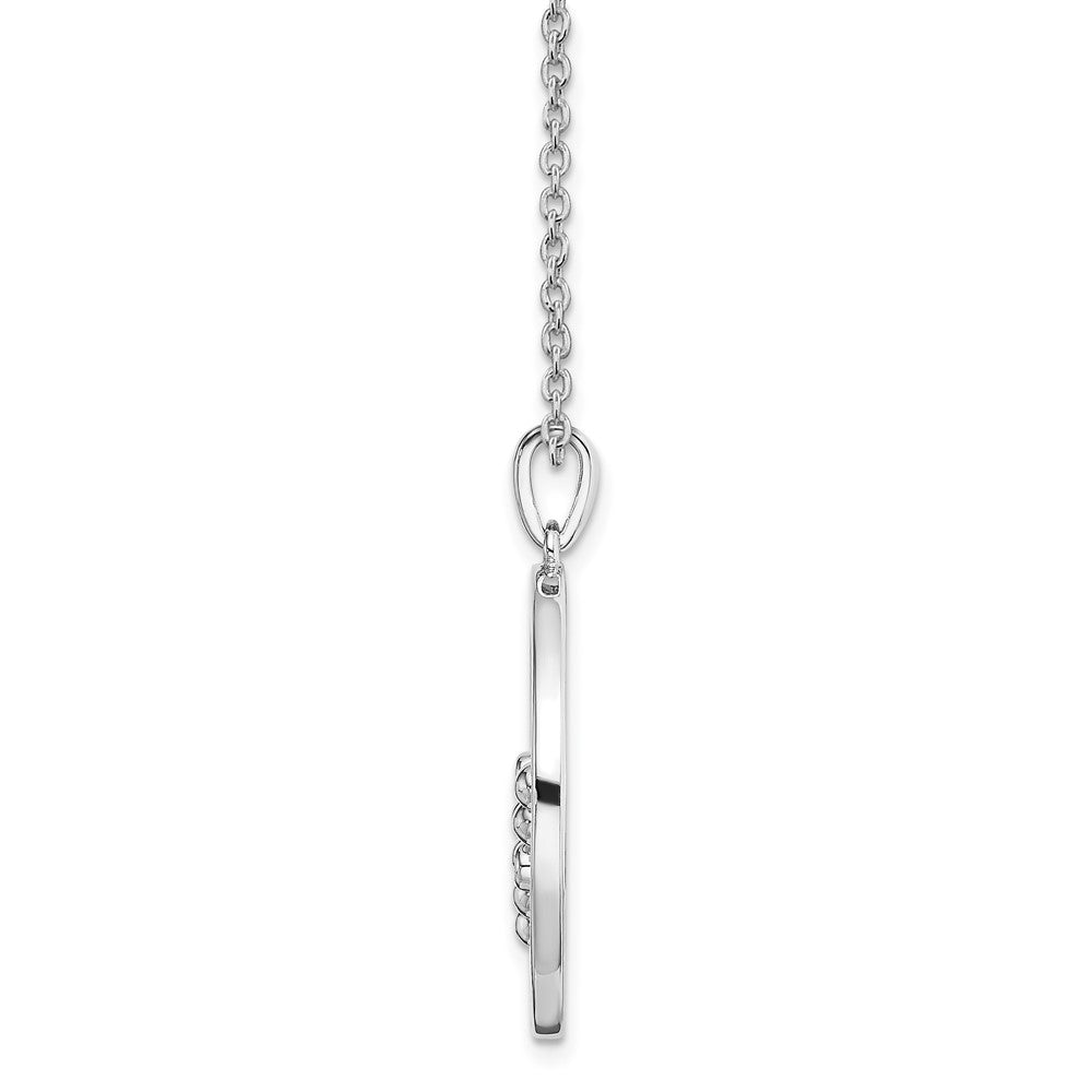 White Ice Sterling Silver Rhodium-plated 18 Inch Diamond Open Circle Necklace with 2 Inch Extender 18 Inches