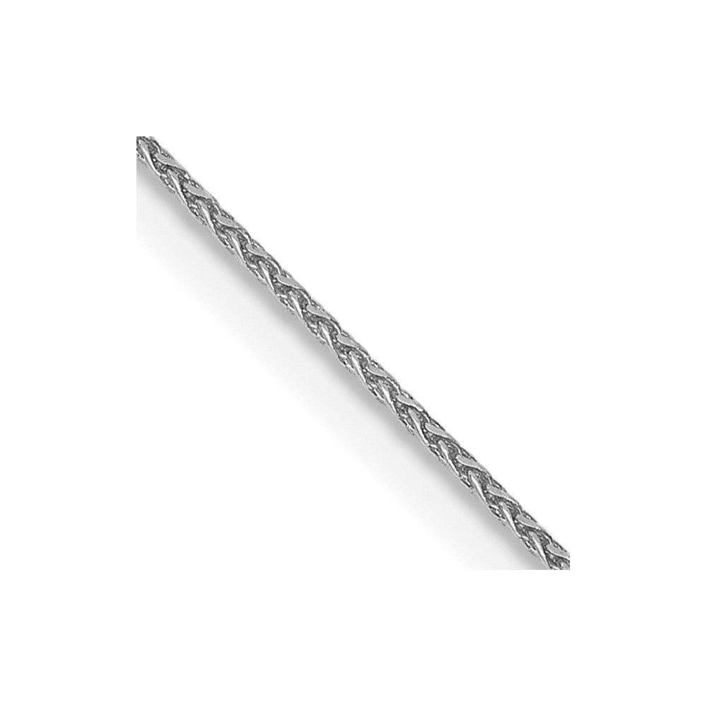 14K White Gold 24 inch .85mm Diamond-cut Spiga with Lobster Clasp Chain