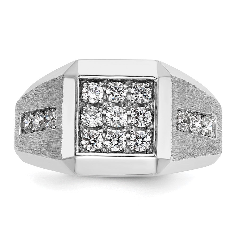 IBGoodman 14k White Gold 1 carat Lab Grown Diamond VS/SI+ G+ Complete Square Cluster Men's Ring