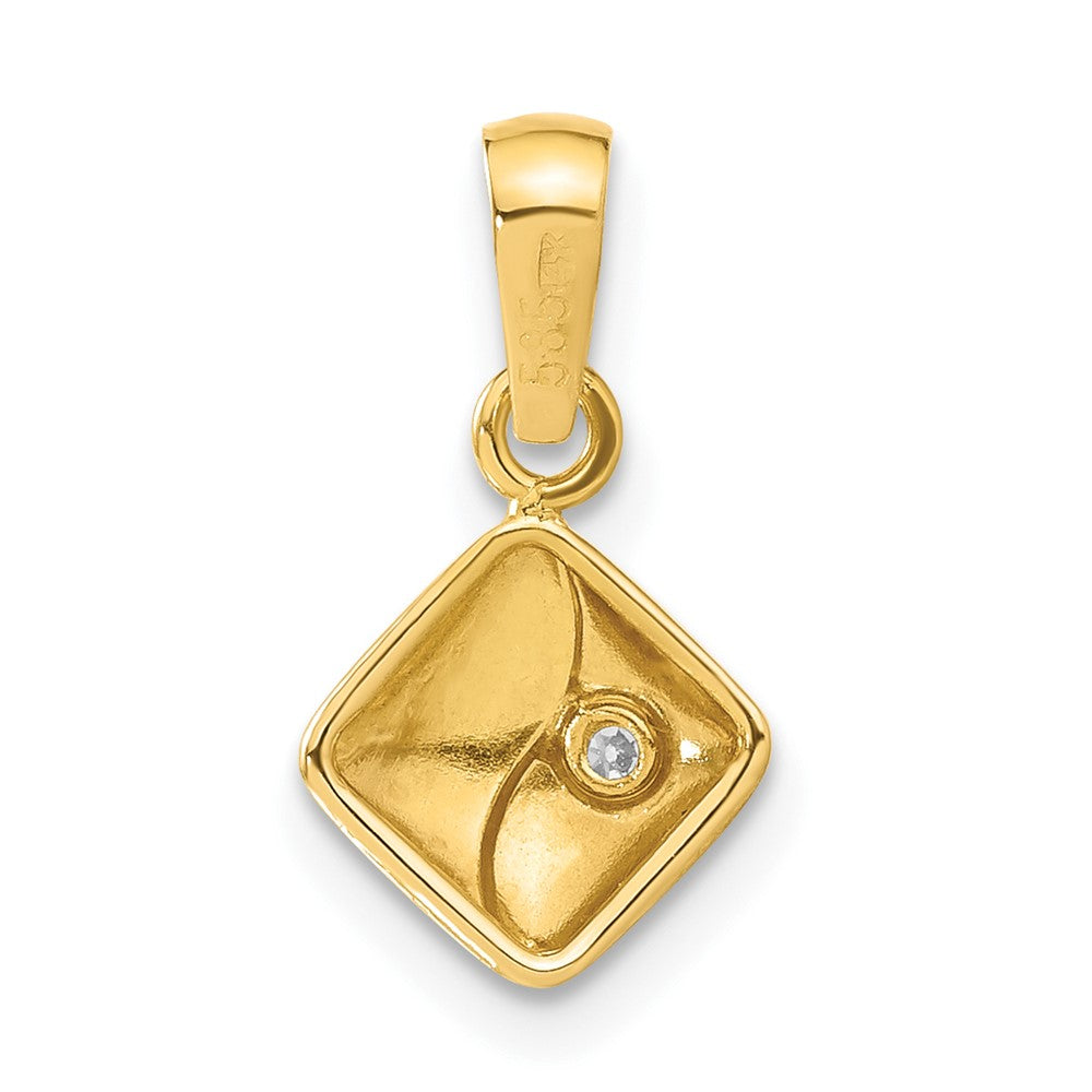14ky Satin & Polished CZ Pendant