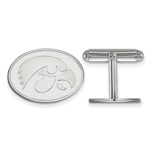Sterling Silver LogoArt Official Licensed Collegiate University of Iowa (UI) Cuff Link