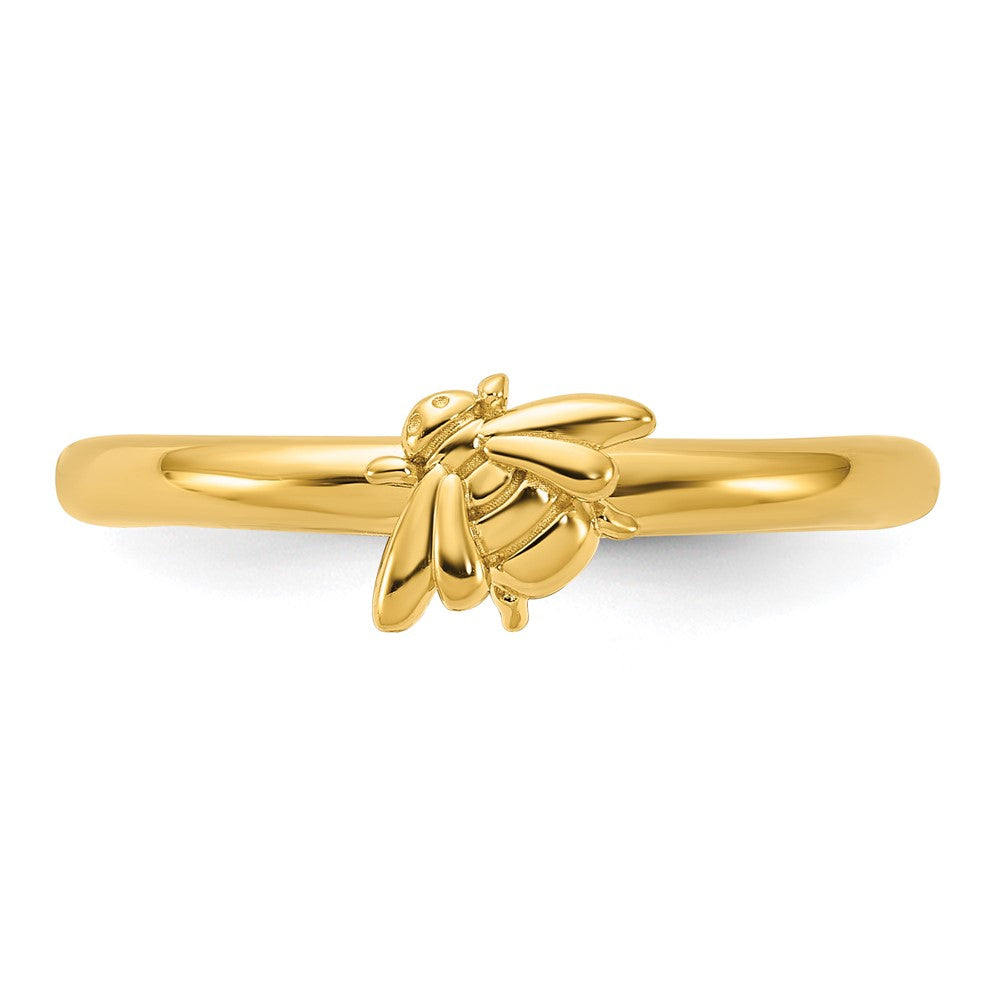 Sterling Silver Stackable Expressions Gold-plated Bee Ring Size -6