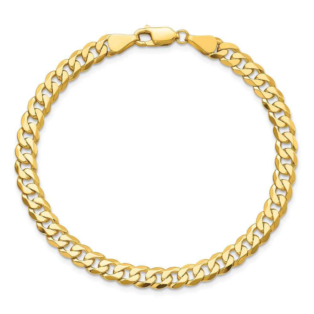 14K 5.75mm Flat Beveled Curb Chain 8  inches
