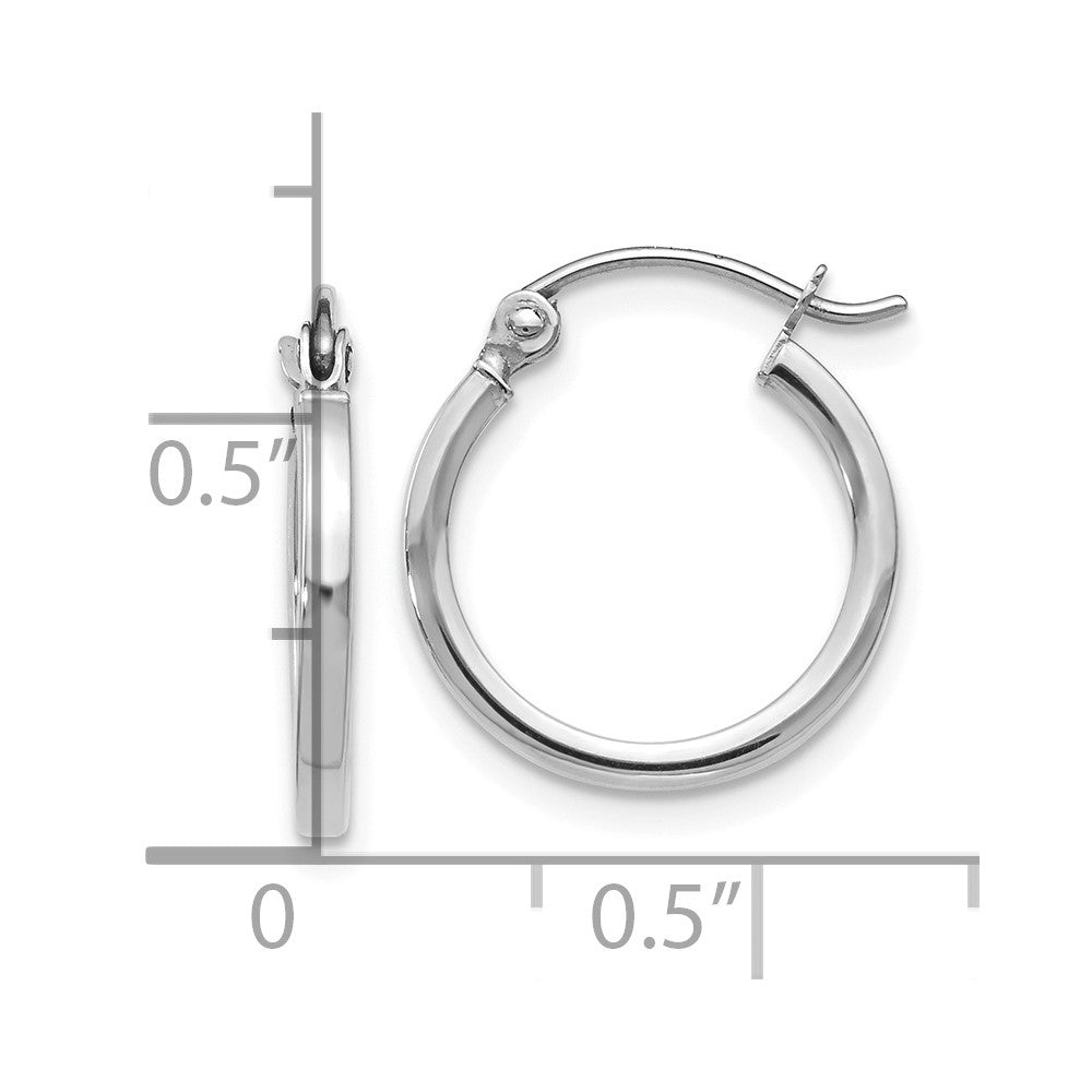 10K White Gold Polished Hoop Earrings