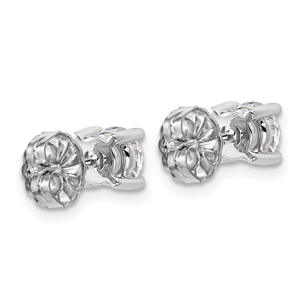 14k White Gold 1 3/8 ctw Lab Grown Diamond VS/SI+ G+ Round 4 Prong Heavy Wt. Stud Earrings