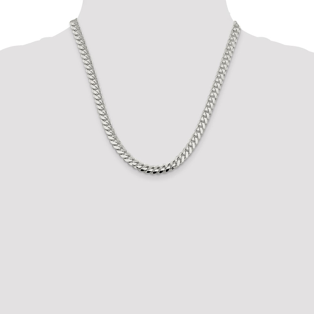 Sterling Silver 7.0mm Polished Domed Curb Chain 20 Inches