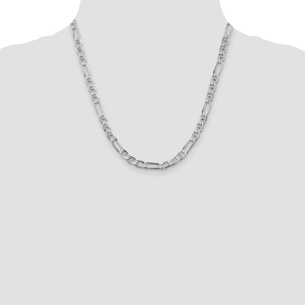 Sterling Silver Rhodium-plated 5.5mm Figaro Anchor Chain 20 Inches
