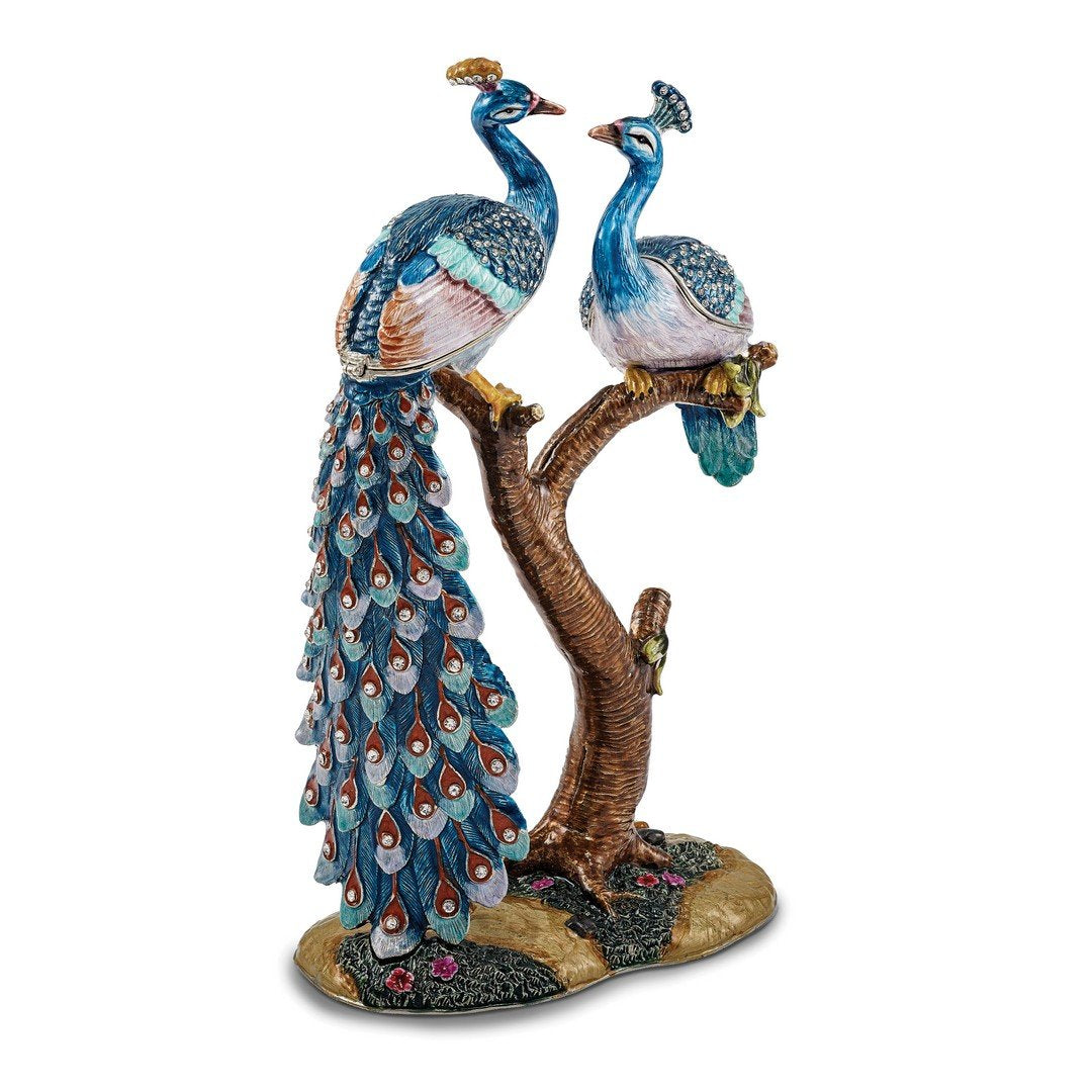 Large Peacock Trinket Box