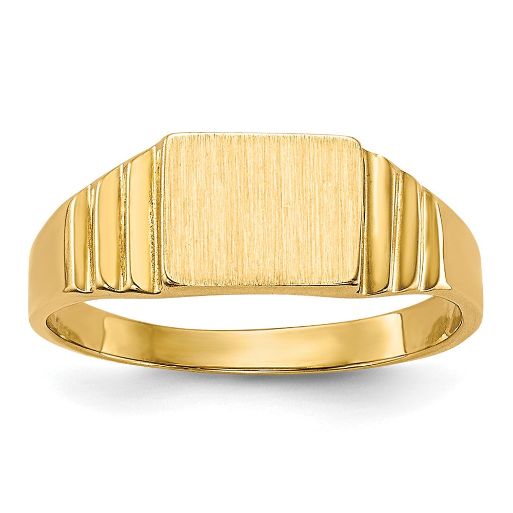 10K Satin Rectangular Child's Signet Ring Size 2.25