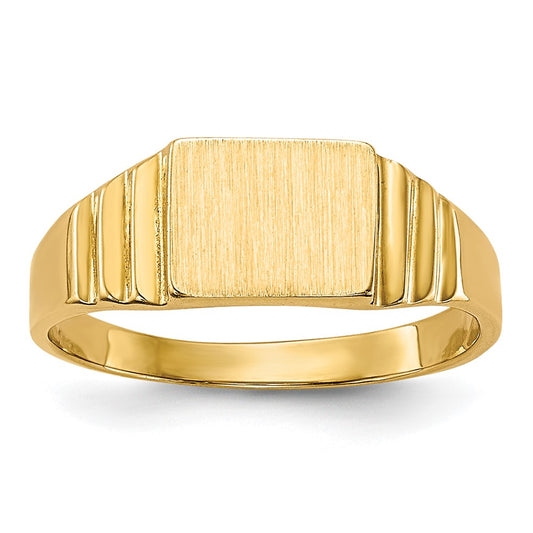 10K Satin Rectangular Child's Signet Ring Size 2.25