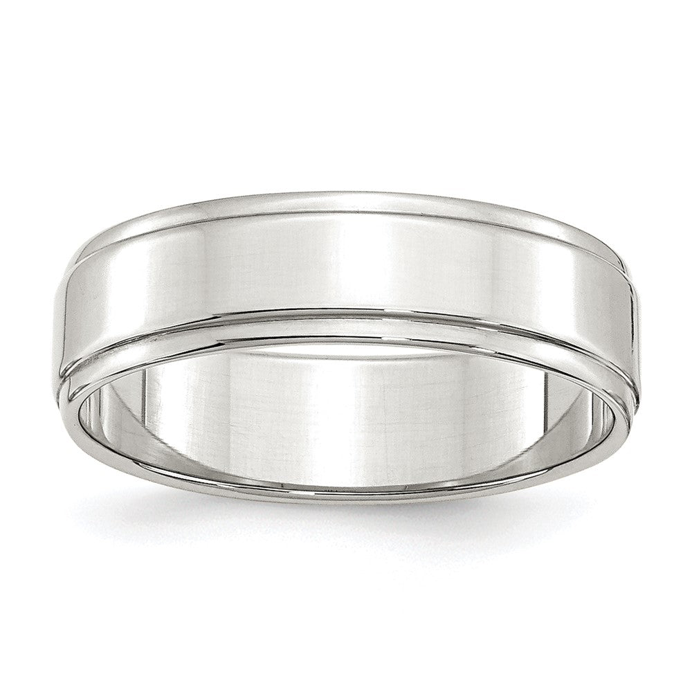 Sterling Silver 6mm Flat with Step Edge Size 8.5 Band