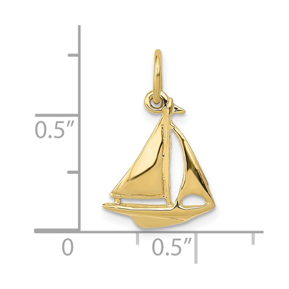 10k Yellow Gold Sailboat Charm
