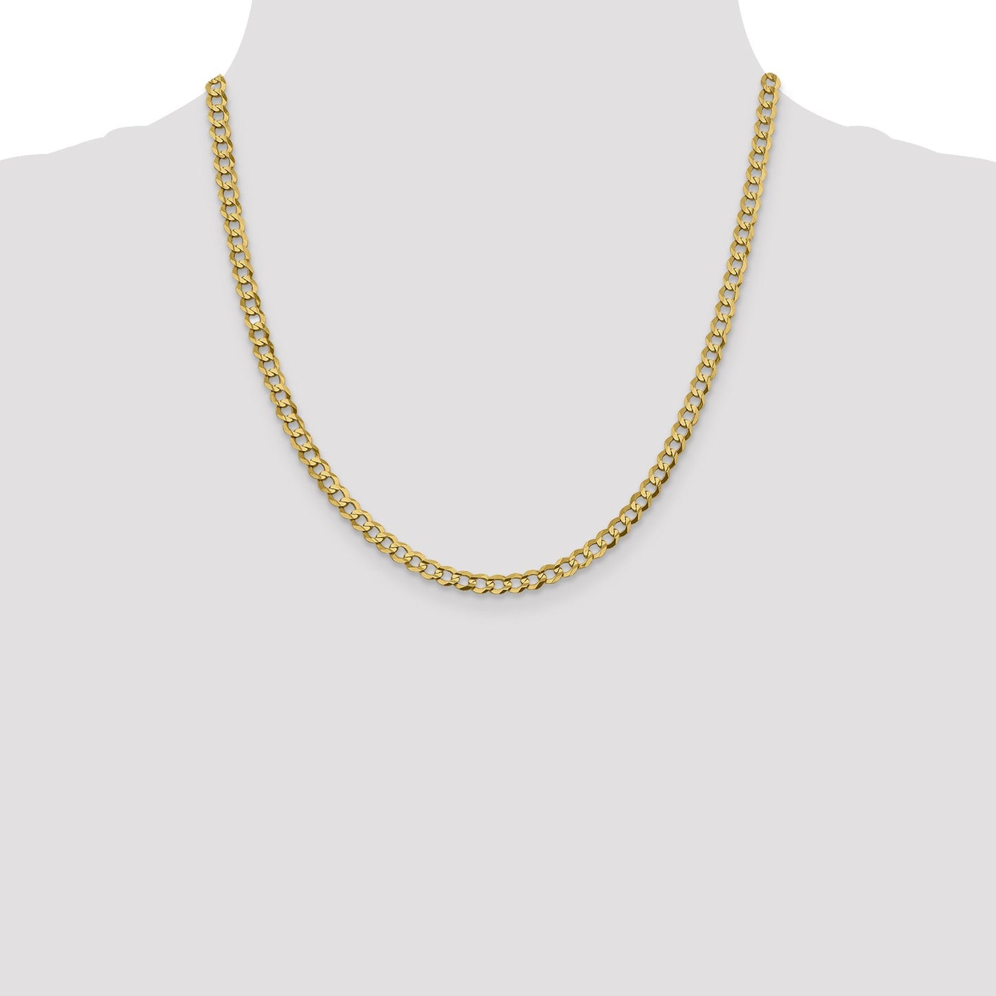 14K 20 inch 4.7mm Lightweight Flat Cuban with Lobster Clasp Chain