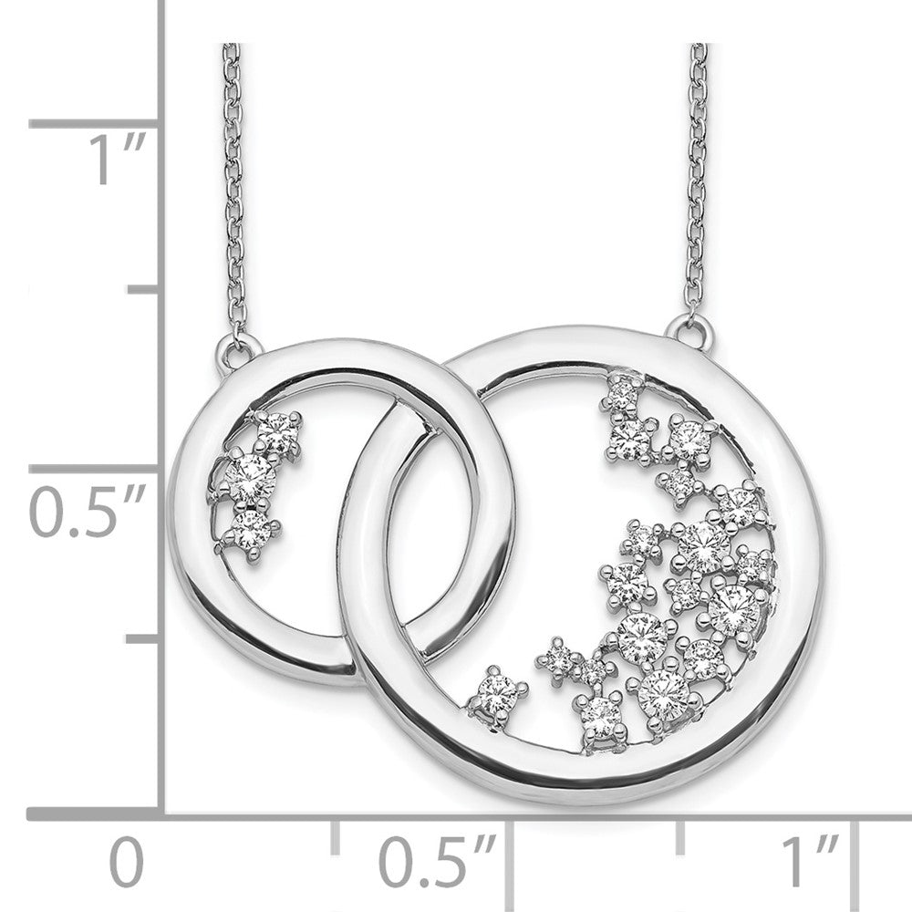 14k White Gold 3/4 carat Lab Grown Diamond VS/SI+ G+ 17.75 inch Interlocking Circle Necklace
