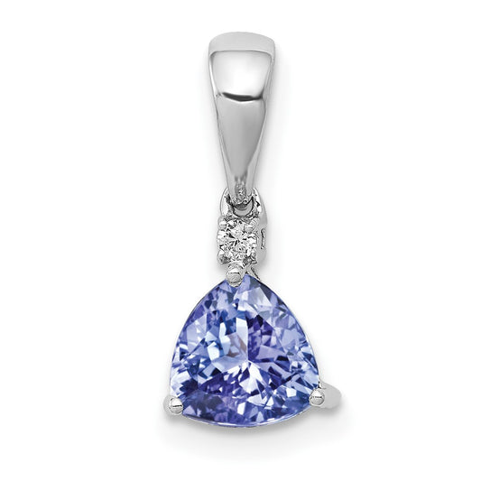 14k White Gold .72 Tanzanite Diamond Pendant