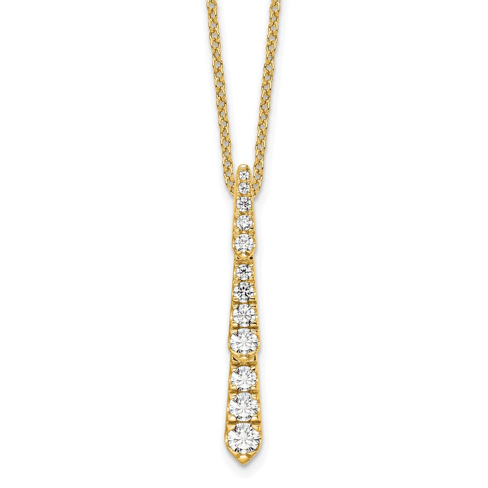 True Origin 14k 3/8 carat Lab Grown Diamond VS DEF 18 inch Vertical Slide Necklace