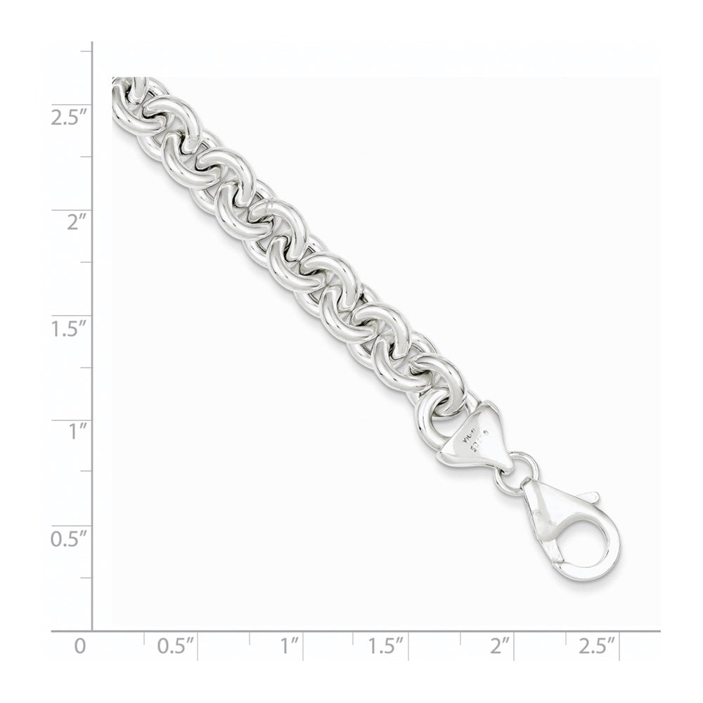 Sterling Silver Polished Fancy Link Bracelet 7.75 inches