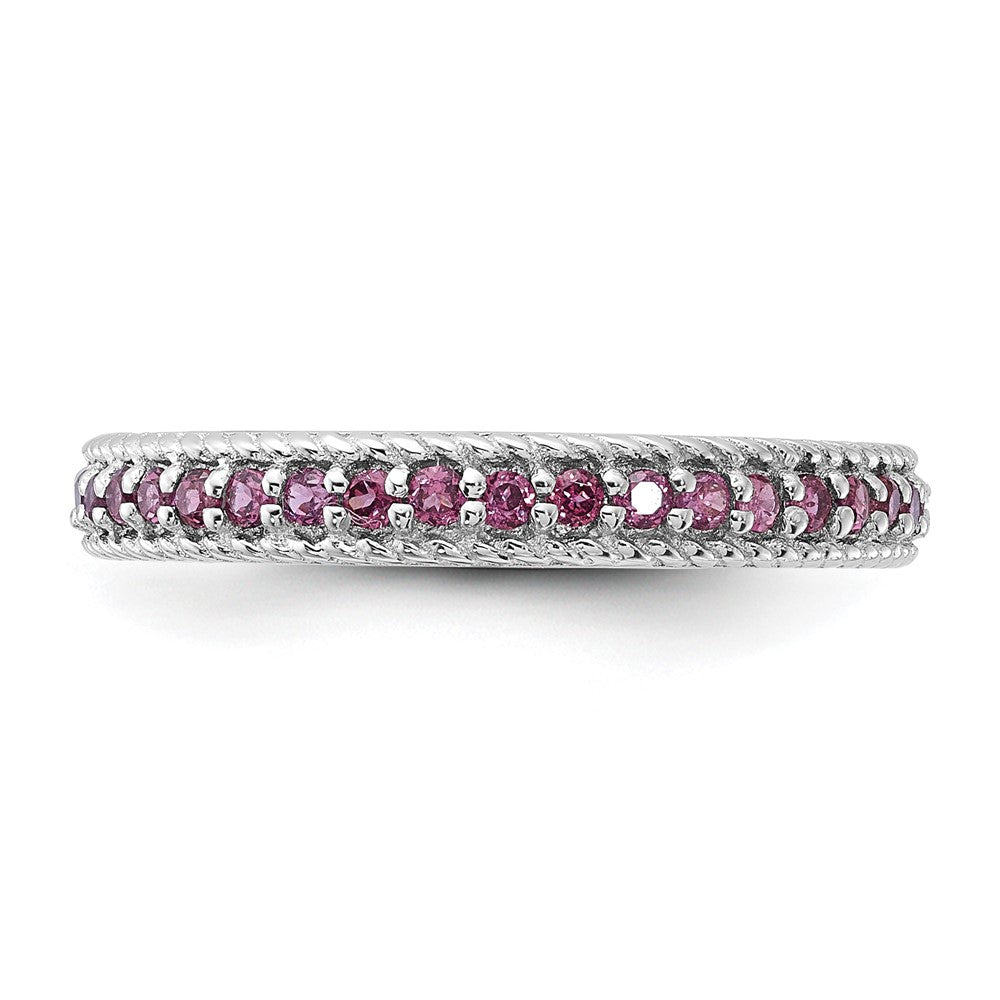 Sterling Silver Stackable Expressions Polished Rhodolite Garnet Eternity Ring