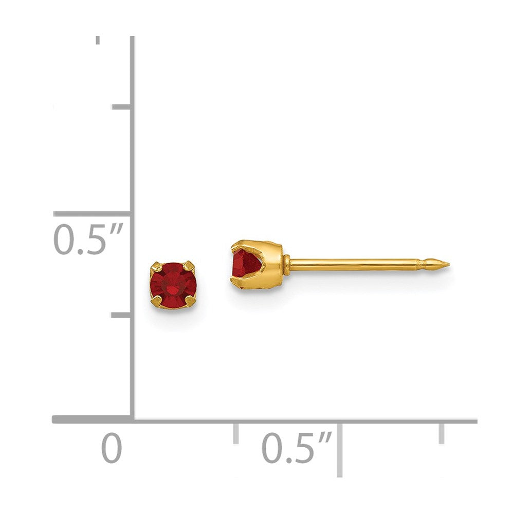 Inverness 14k 3mm July Crystal Birthstone Post Earrings