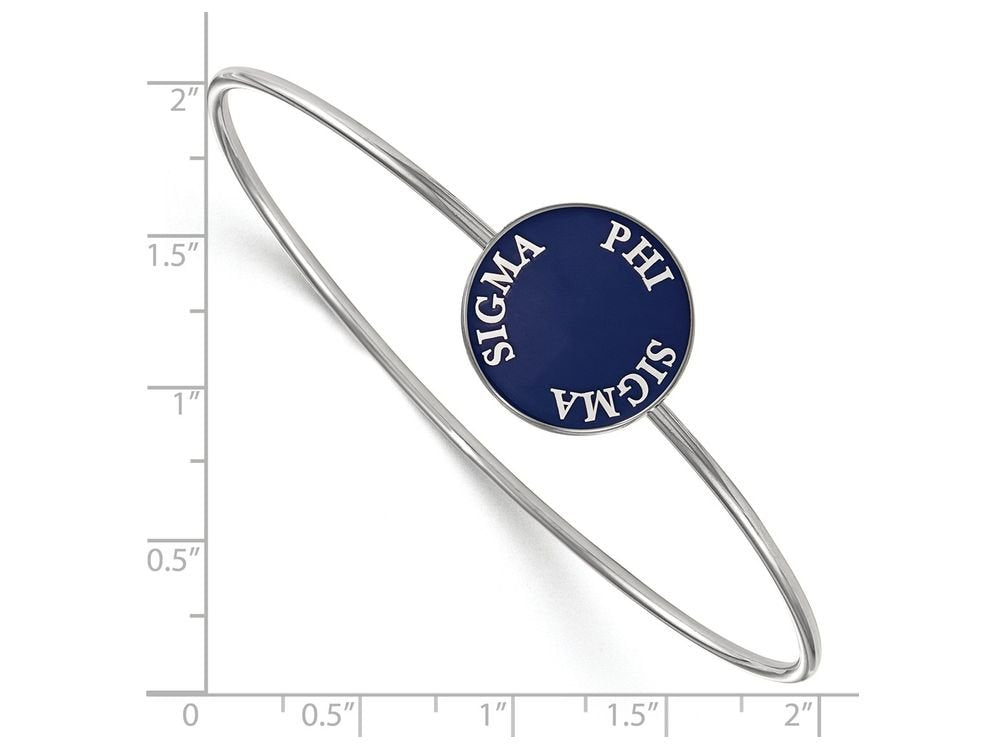 Sterling Silver Official Licensed Greek Sororities Phi Sigma Sigma (???) Enameled Slip-on Bangle