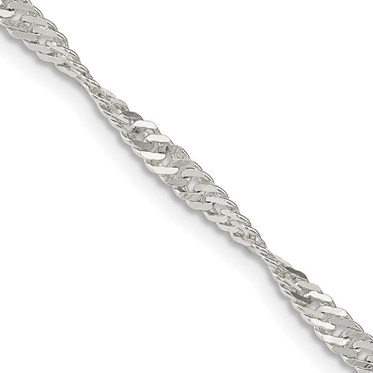 Sterling Silver 3mm Singapore Chain 26 Inches