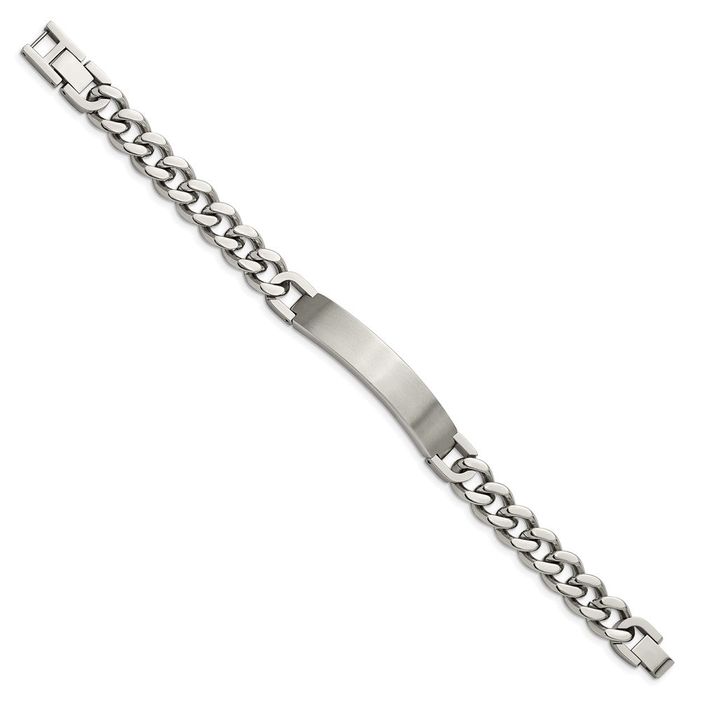 Stainless Steel Brushed and Polished 8.5in w/.5in ext. ID Bracelet