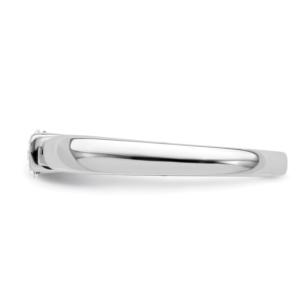Sterling Silver Rhodium-plated Oval CZ Ring