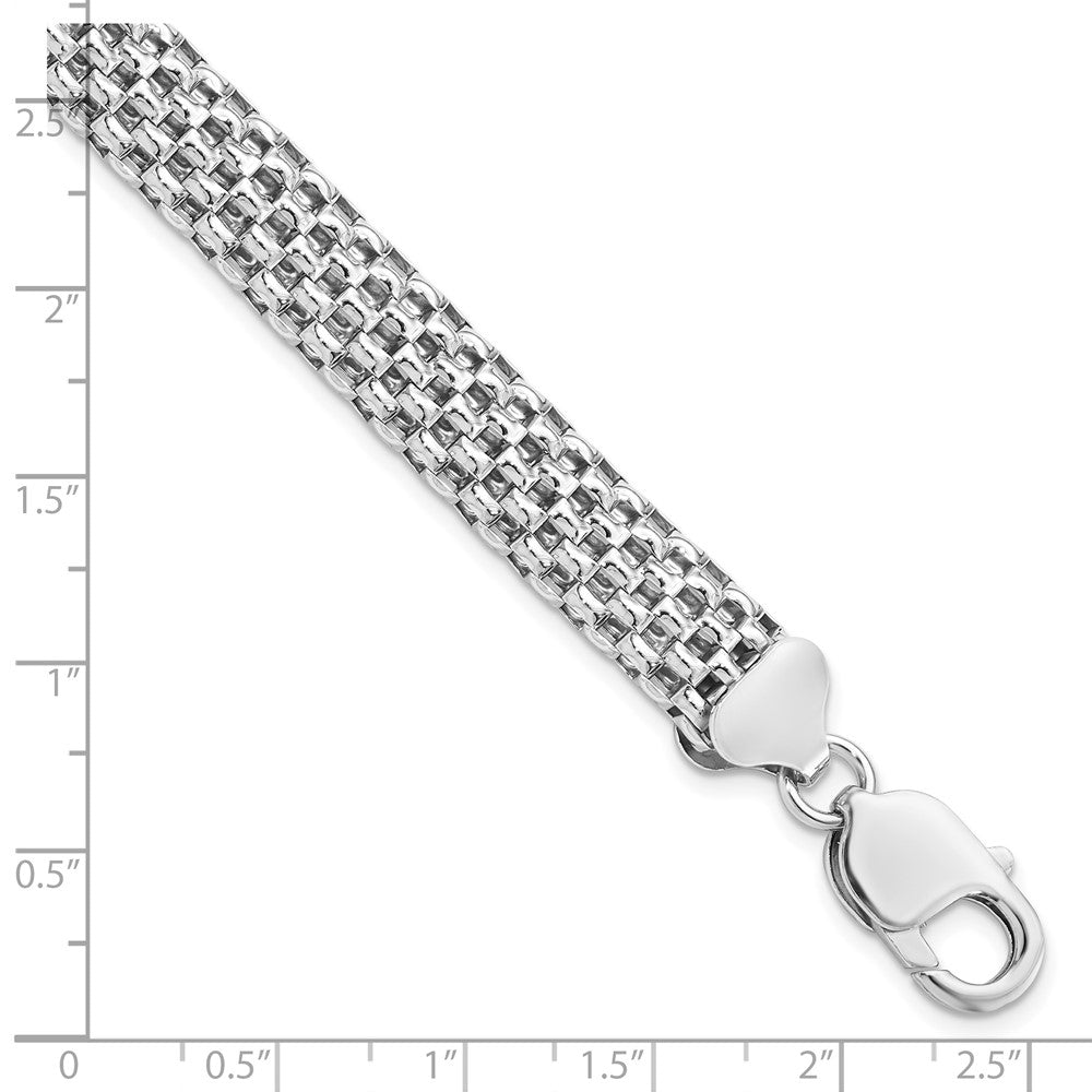 Sterling Silver Rhodium-plated Hollow Bracelet