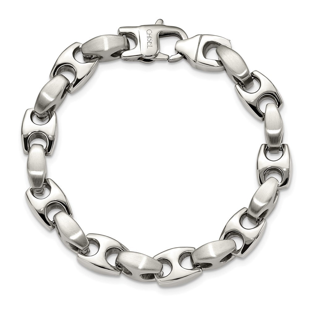Stainless Steel Brushed and Polished 8.25in Bracelet 8.25 inches