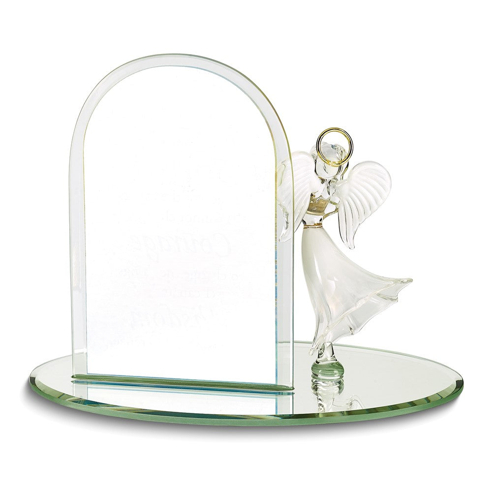Glass Baron Serenity Prayer with Angel Glass Figurine