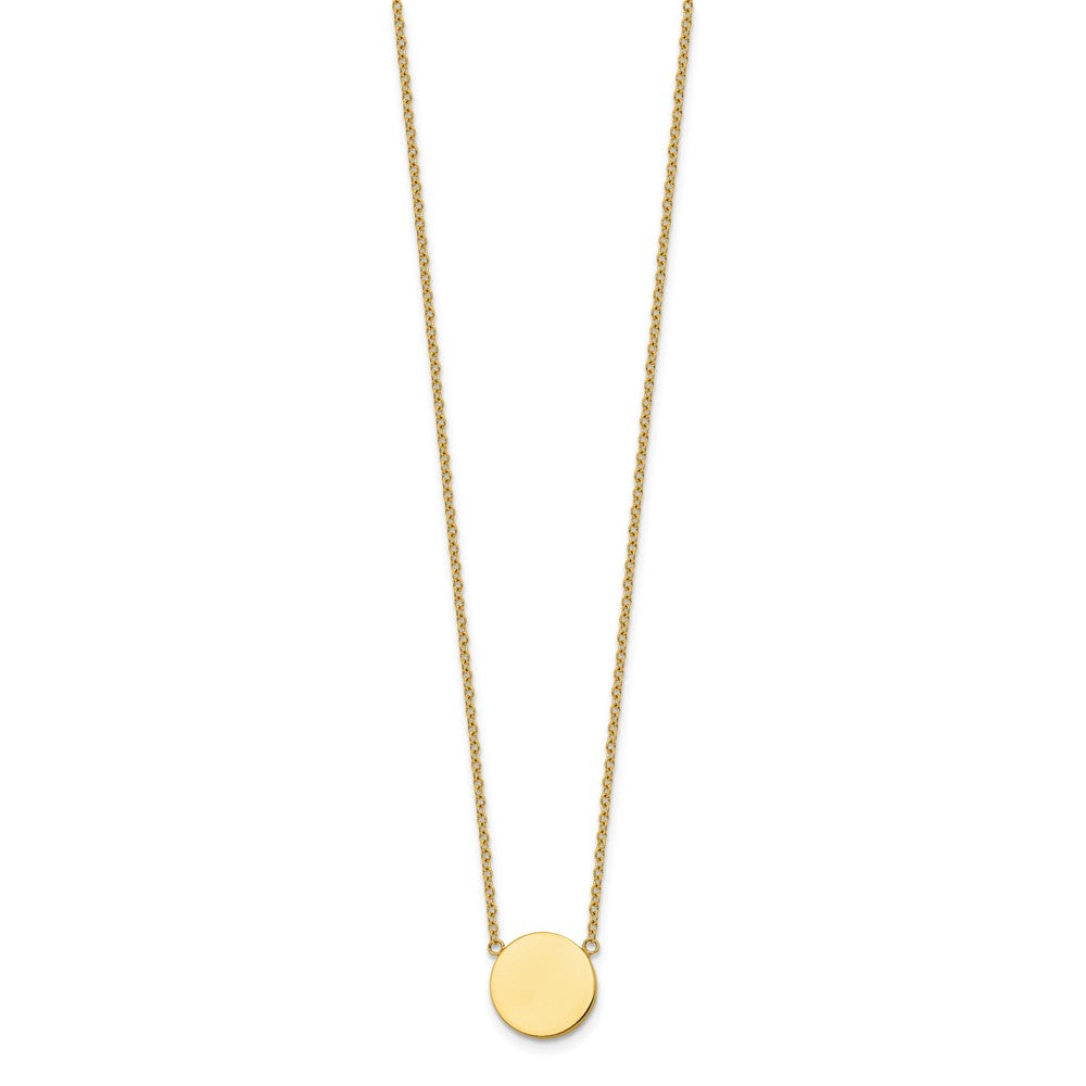 Chisel Stainless Steel Polished Yellow IP-plated 1.2mm Disc on a 16 inch Plus a 2 inch Extension Cable Chain Necklace