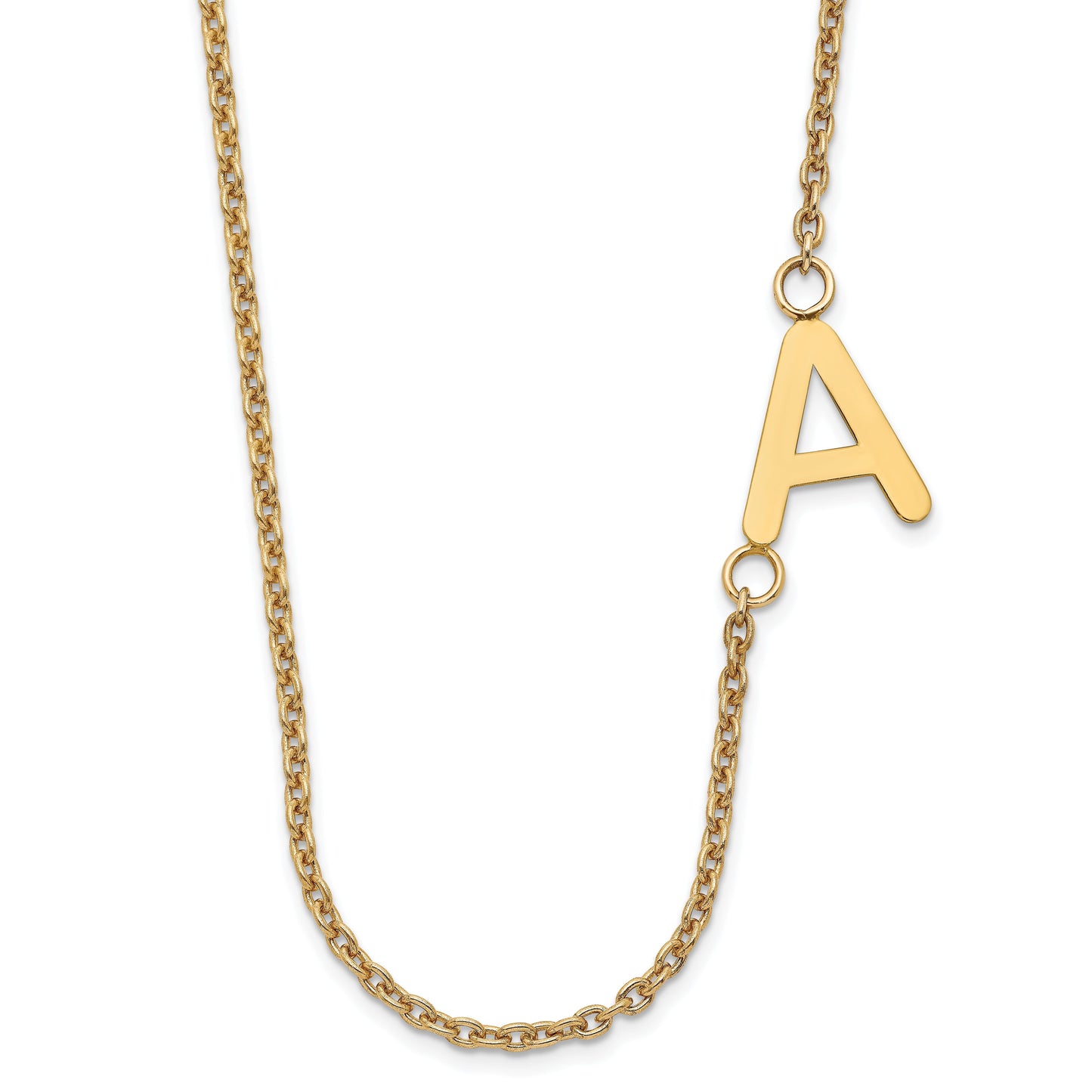 Sterling Silver/Gold-plated Small Offset Initial Necklace XNA660GP