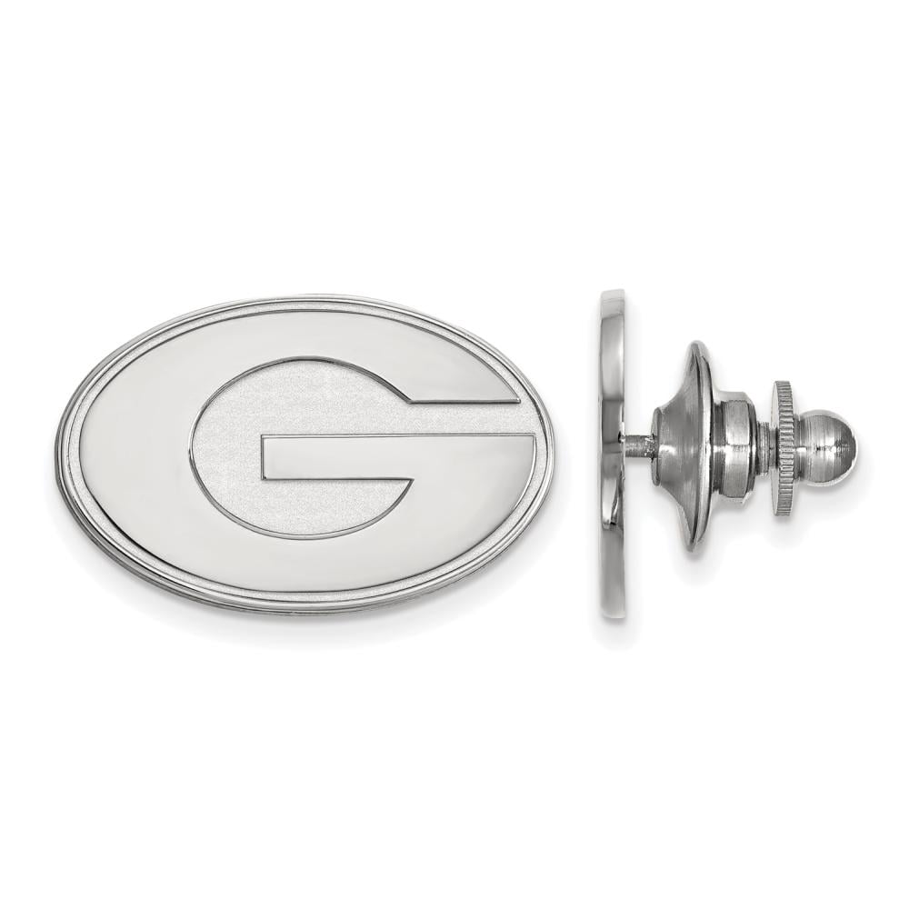 LogoArt Sterling Silver Rhodium-plated University of Georgia Lapel Pin