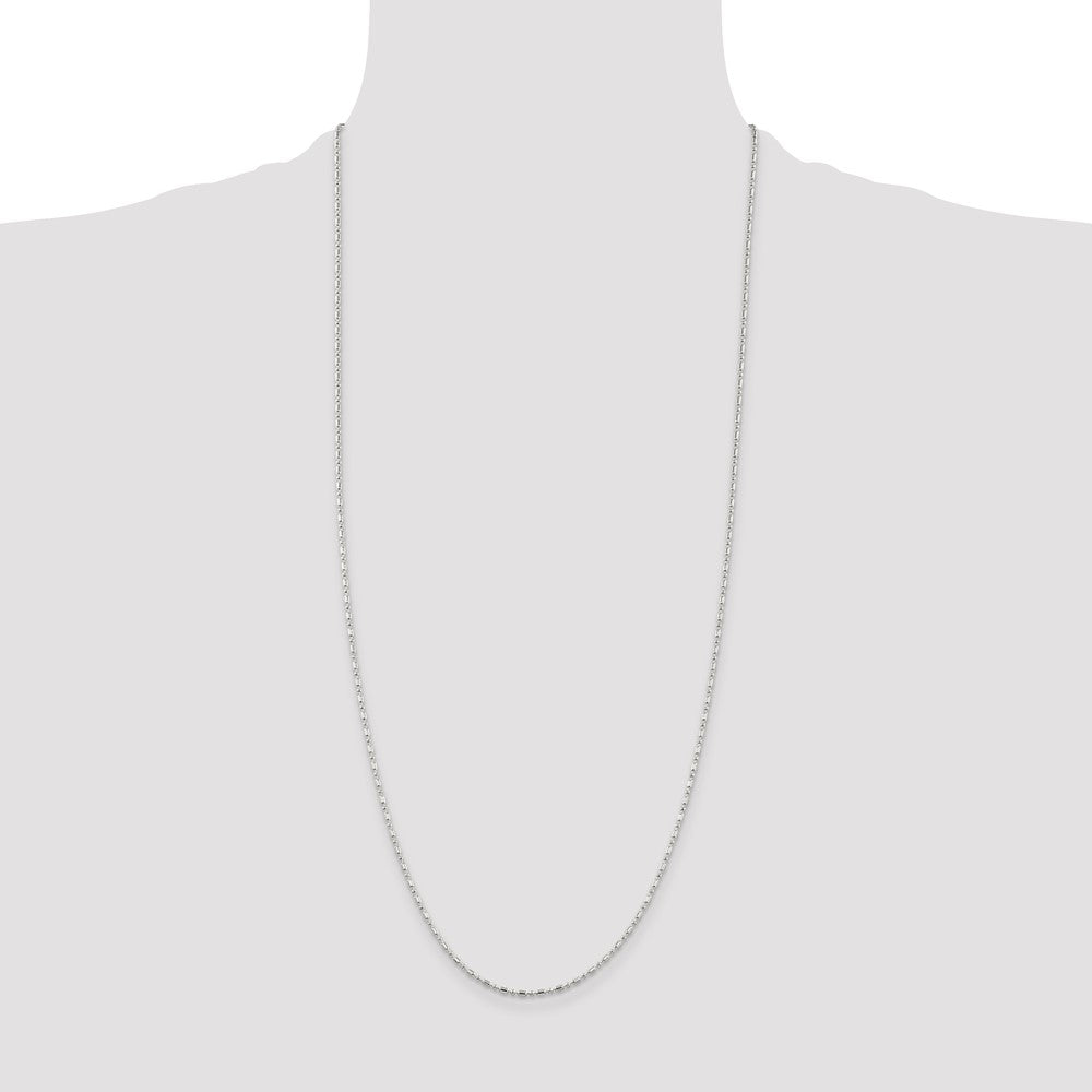 Sterling Silver 1.5mm Fancy Beaded Chain 30 Inches