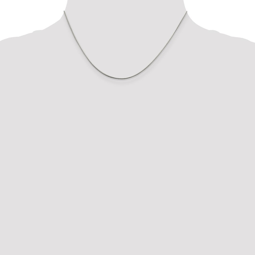 Sterling Silver Rhodium-plated .8mm Round Snake Chain 16 Inches