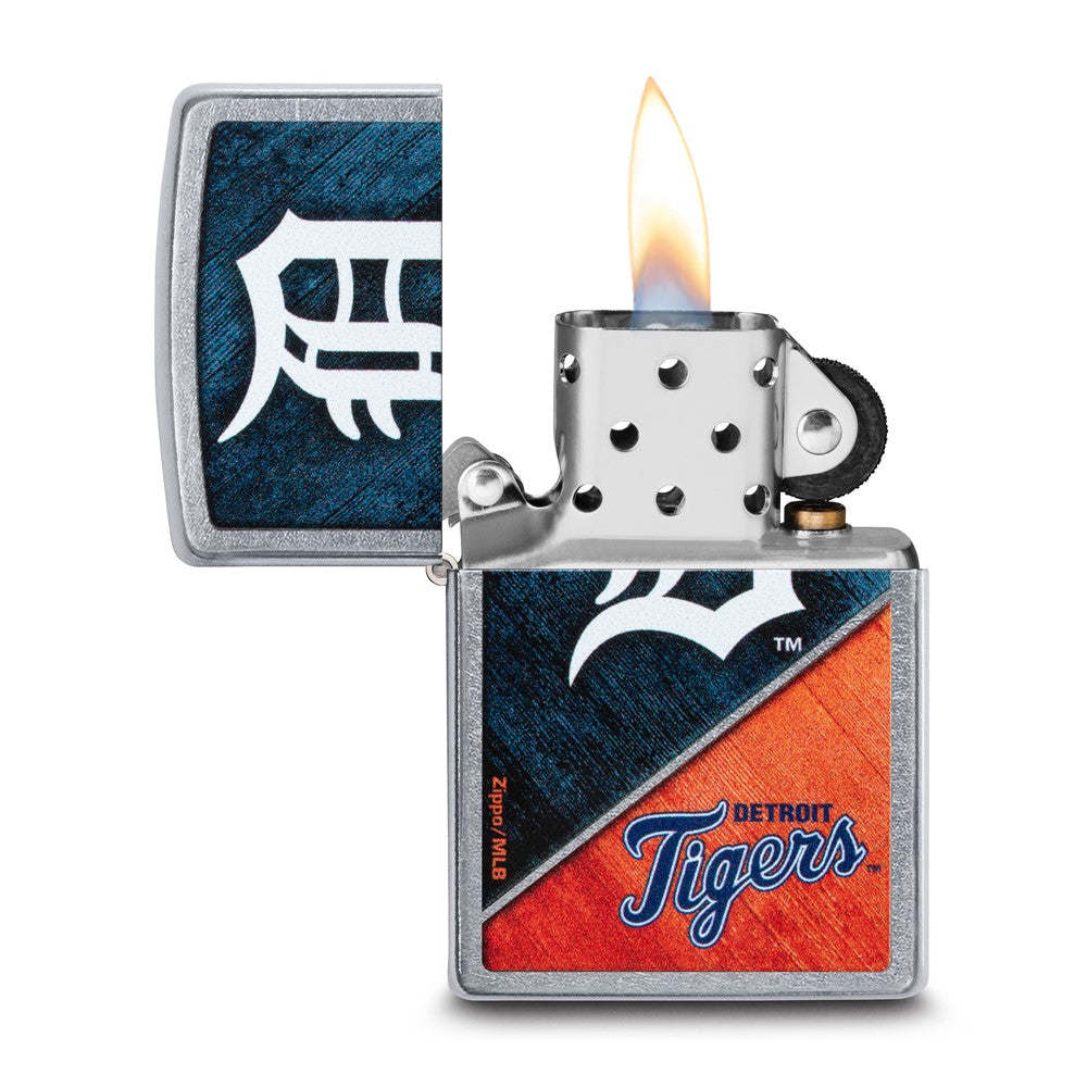 Zippo Street Chrome Detroit Tigers Color Image MLB Lighter