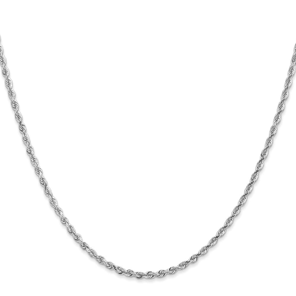 10k White Gold 2.25mm D/C Quadruple Rope Chain Anklet