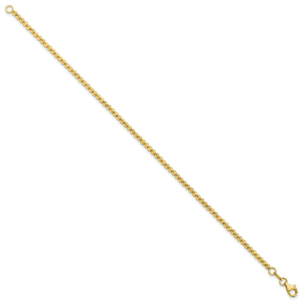 14K D/C Beaded Bracelet 7.5  inches