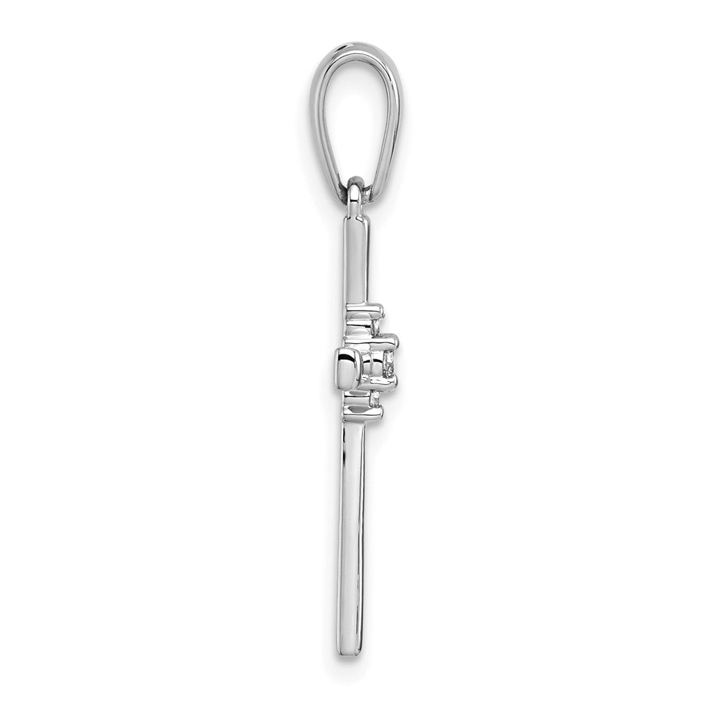 14k White Gold 1/20ct. Diamond Cross Pendant