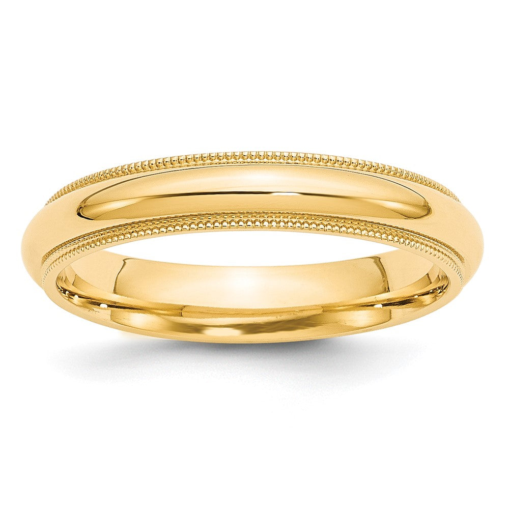10k Yellow Gold 4mm Milgrain Half Round Comfort Fit Wedding Band Size 9.5