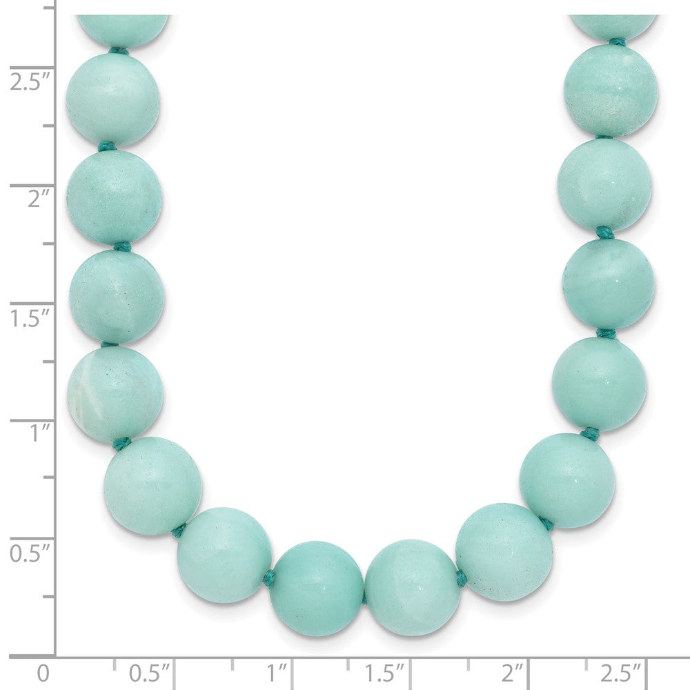 10-10.5mm Smooth Beaded Amazonite Necklace w/Sterling S.RH Clasp 18 Inches
