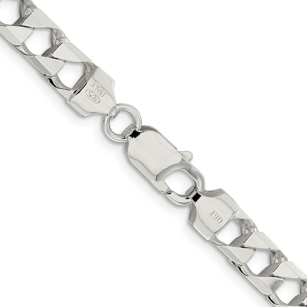 Sterling Silver 7.2mm D/C Square Curb Chain 20 Inches