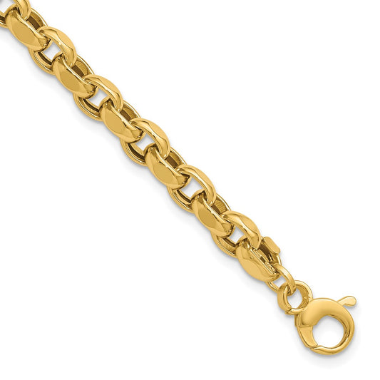 14K Polished Fancy Link Bracelet 7.5  inches
