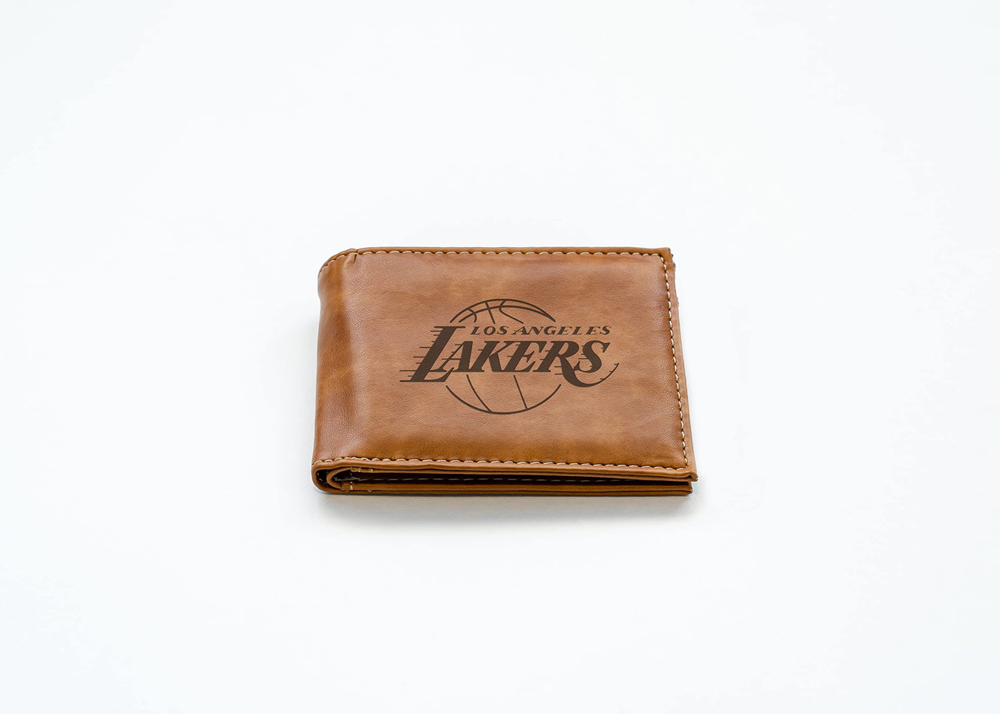 Los Angeles LA Lakers NBA Laser Engraved Black Billfold Wallet