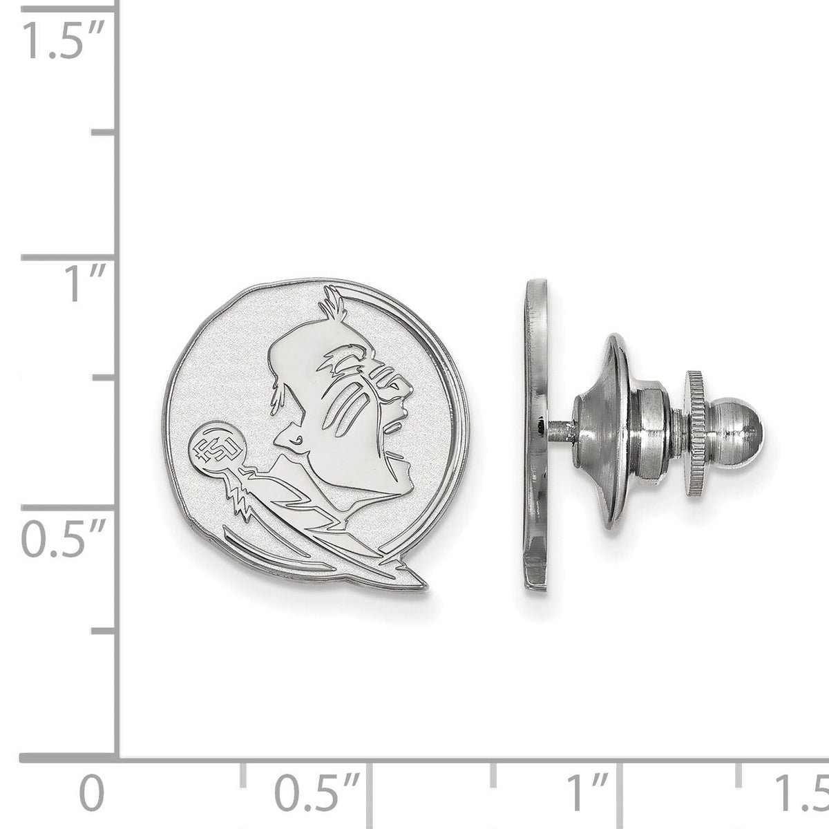 Versil Sterling Silver LogoArt Florida State University Lapel Pin by