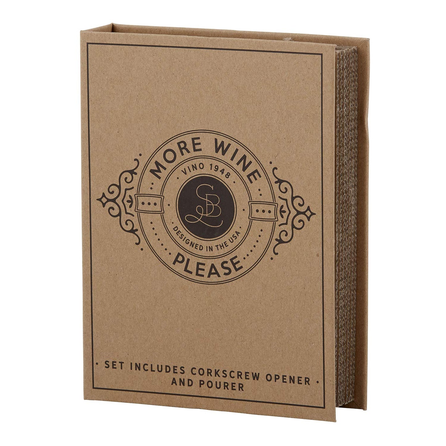 Santa Barbara Design Studio SIPS Drinkware Cardboard Book Gift Set, 2-Piece, Wine Service Tools
