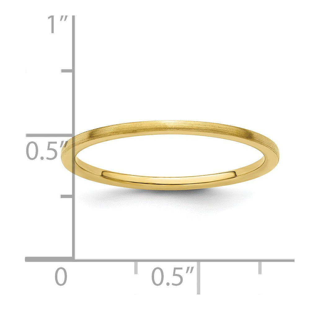 10K Yellow Gold 1.2mm Half Round Satin Stackable Band Size 4