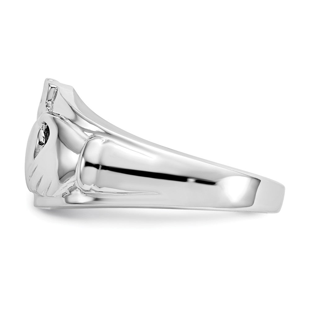 14k White Gold Ladies Claddagh Ring size 6